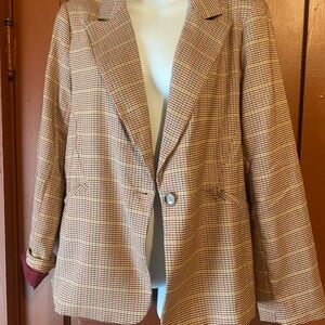 Skies Are Blue Multicolor Checkered Blazer